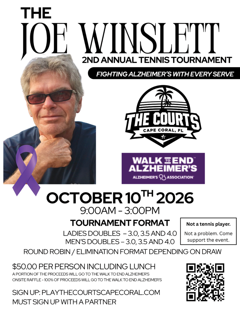 Joe Winslett 2nd Annual Tennis Tournament 2026 Flyer